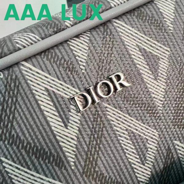 Replica Dior Unisex CD Hit The Road Pet Carrier Bag Gray Diamond Canvas Smooth Calfskin 10