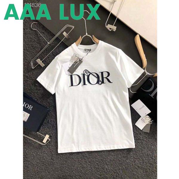 Replica Dior Men Oversized Dior And Judy Blame T-Shirt Cotton-White 4