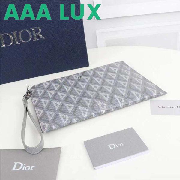 Replica Dior Unisex CD Pouch Gray CD Diamond Canvas DIOR Signature 6