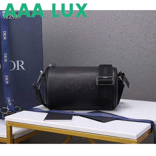 Replica Dior Unisex Roller Messenger Bag Black Grained Calfskin “Dior” Signature 3