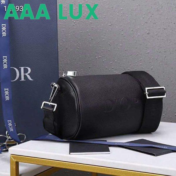 Replica Dior Unisex Roller Messenger Bag Black Grained Calfskin “Dior” Signature 4