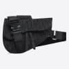 Replica Dior Unisex Saddle Bag Black Grained Calfskin Christian Dior CD Buckle 15