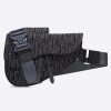 Replica Dior Unisex Saddle Bag Black Grained Calfskin Christian Dior CD Buckle 14