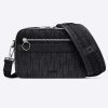 Replica Dior Unisex Safari Messenger Bag Black Dior Oblique Jacquard Grained Calfskin