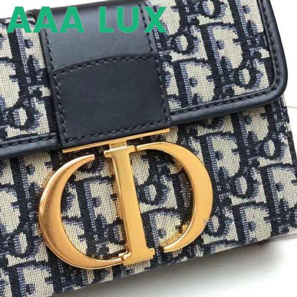 Replica Dior Women 30 Montaigne Box Bag Blue Dior Oblique Jacquard 11