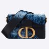 Replica Dior Women 30 Montaigne Box Bag Blue Multicolor Tie & Dior Smooth Calfskin