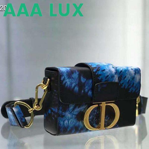 Replica Dior Women 30 Montaigne Box Bag Blue Multicolor Tie & Dior Smooth Calfskin 5