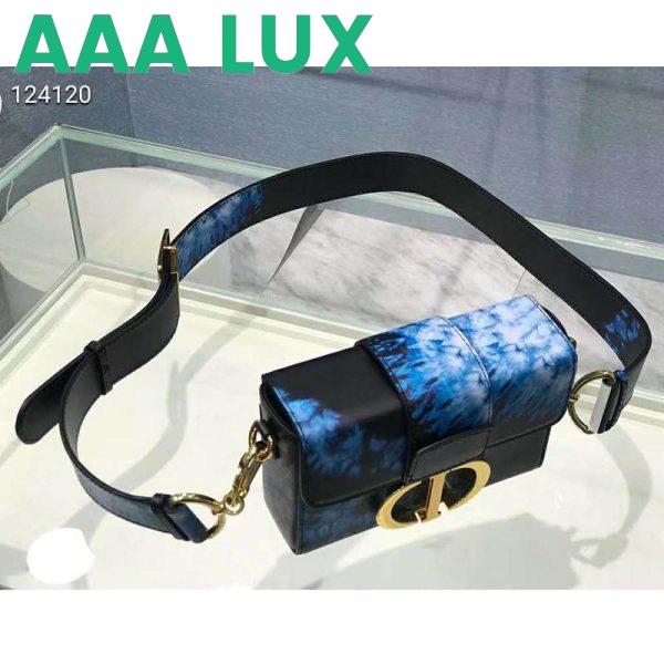 Replica Dior Women 30 Montaigne Box Bag Blue Multicolor Tie & Dior Smooth Calfskin 8