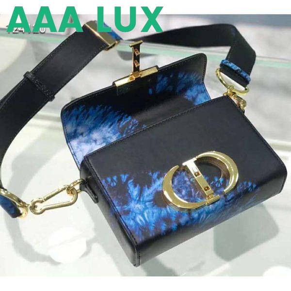 Replica Dior Women 30 Montaigne Box Bag Blue Multicolor Tie & Dior Smooth Calfskin 9