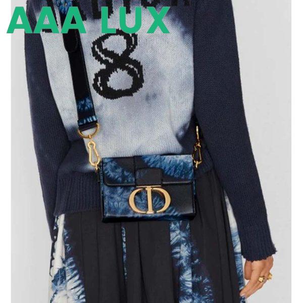 Replica Dior Women 30 Montaigne Box Bag Blue Multicolor Tie & Dior Smooth Calfskin 11