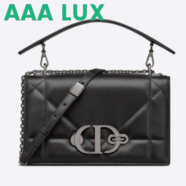 Replica Dior Women CD 30 Montaigne Chain Bag Handle Black Maxicannage Lambskin 2