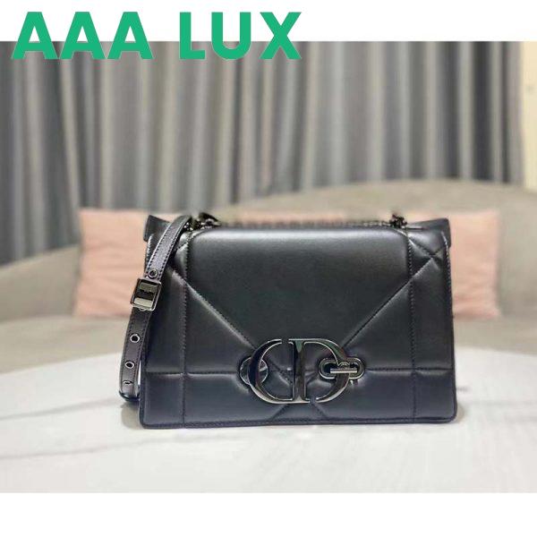 Replica Dior Women CD 30 Montaigne Chain Bag Handle Black Maxicannage Lambskin 3