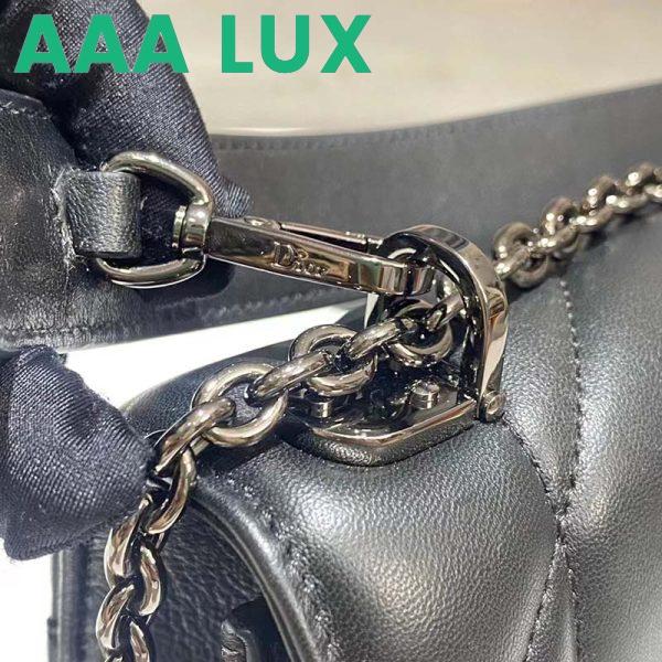 Replica Dior Women CD 30 Montaigne Chain Bag Handle Black Maxicannage Lambskin 11