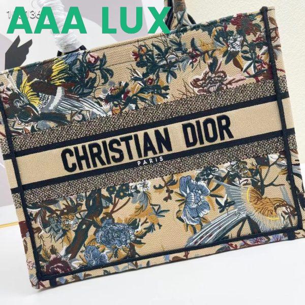 Replica Dior Women CD Medium Book Tote Beige Multicolor Jardin D’Hiver Embroidery 6