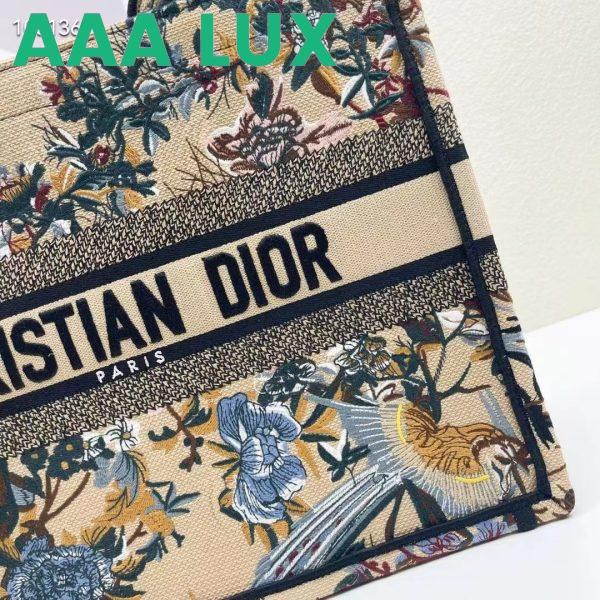 Replica Dior Women CD Medium Book Tote Beige Multicolor Jardin D’Hiver Embroidery 9