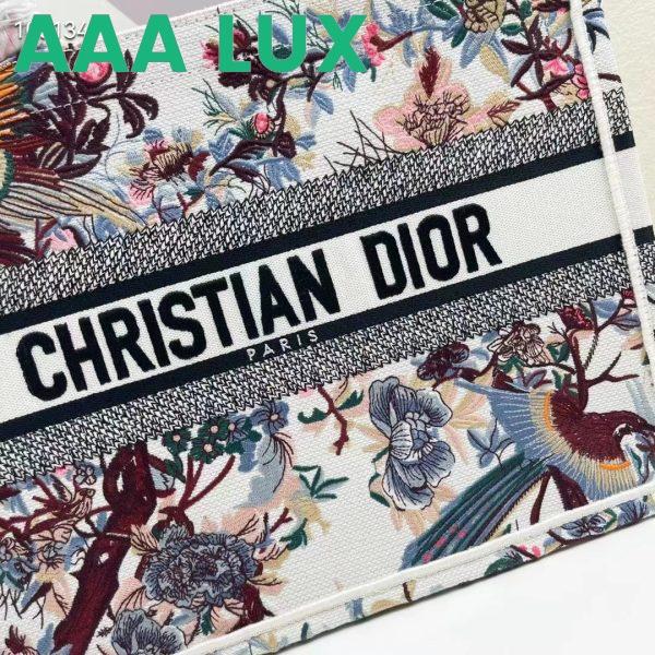 Replica Dior Women CD Medium Book Tote Ecru Multicolor Jardin D’Hiver Embroidery 7