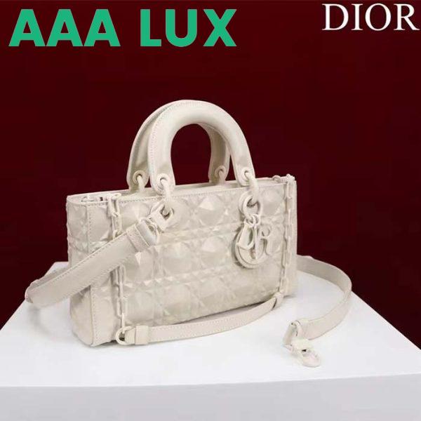 Replica Dior Women CD Medium D-Joy Bag Latte Cannage Calfskin Diamond Motif 4