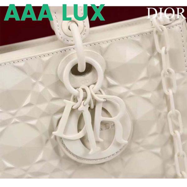 Replica Dior Women CD Medium D-Joy Bag Latte Cannage Calfskin Diamond Motif 9